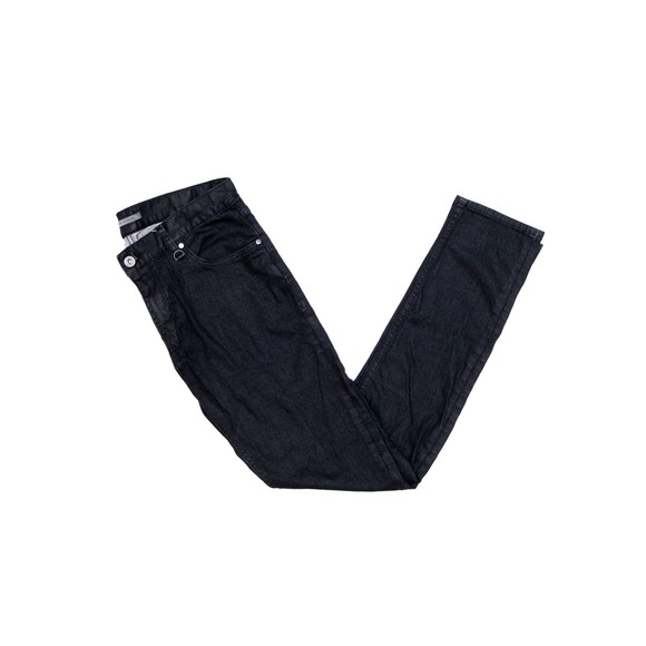$298MRP John Varvatos Woodward Jeans 31R Black Skull Rivet Button Fly Slim Fit